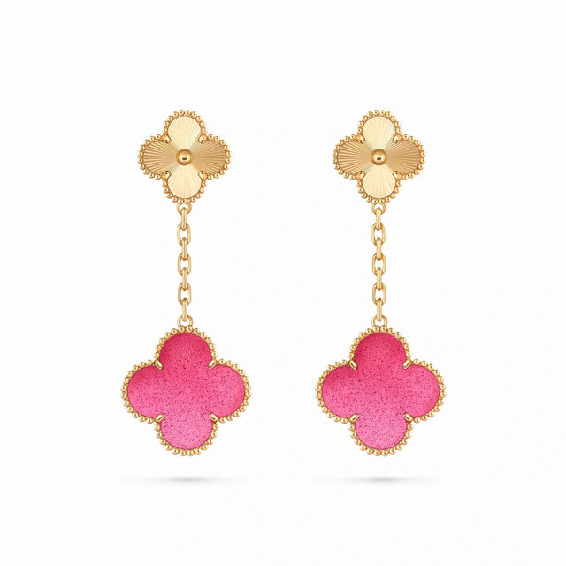 Alhambra Rose Clover Drop Earrings