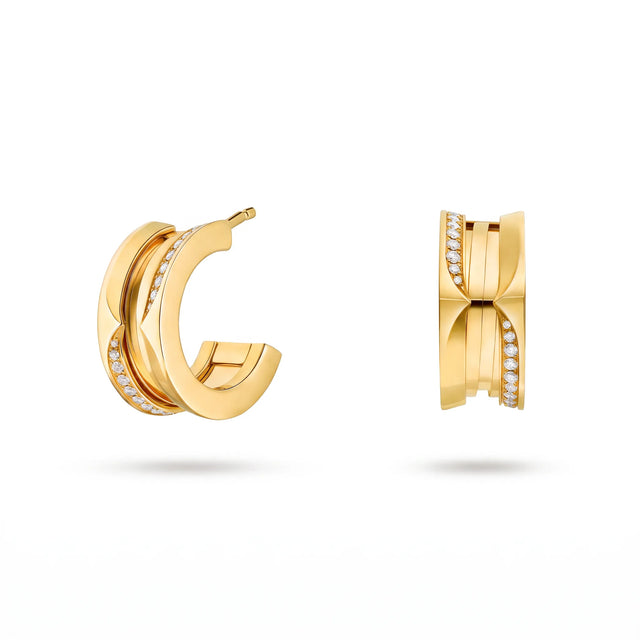 B.zero1 Spiral Pavé Multi-Band Hoop Earrings