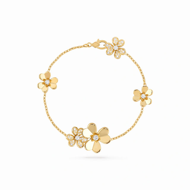 Floral Jardin Flower Charm Chain Bracelet