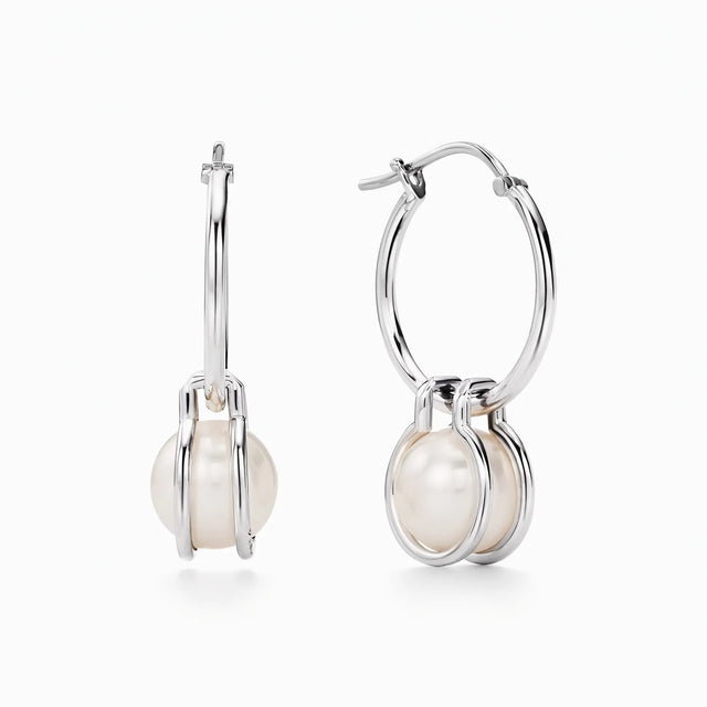 HardWear Pearl-Tone Orb Link Hoop Earrings