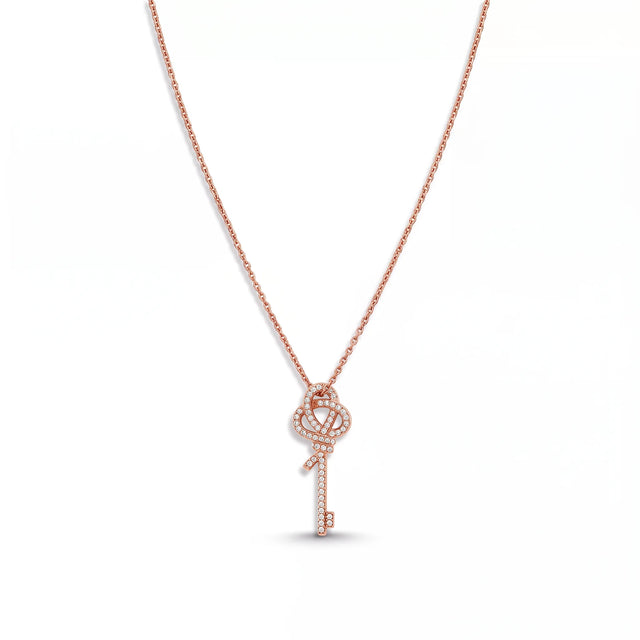 Knot Eternal Sparkle Long Key Pendant Necklace