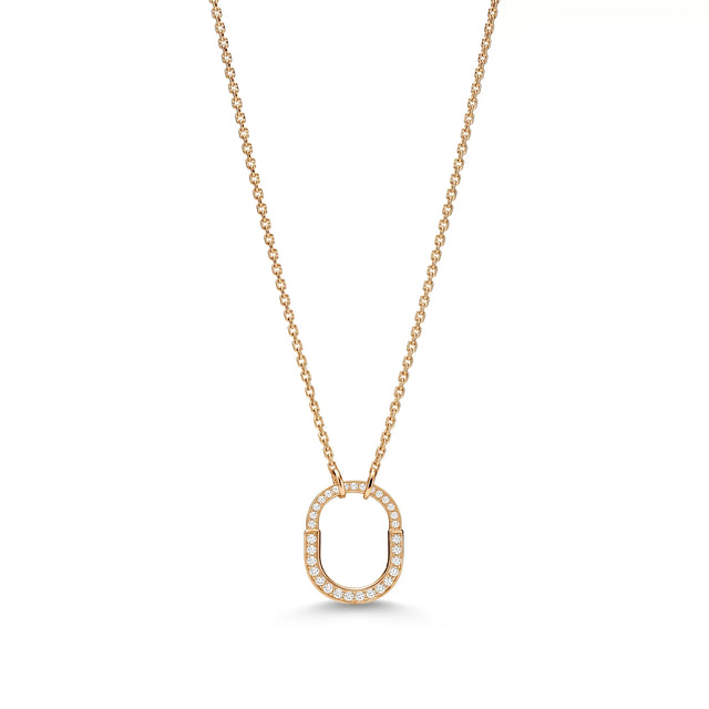 Lock Petite Full Pavé Mini Pendant Necklace