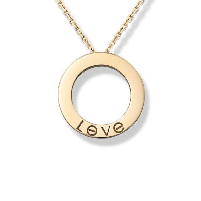 Love Pavé Circle Pendant Necklace