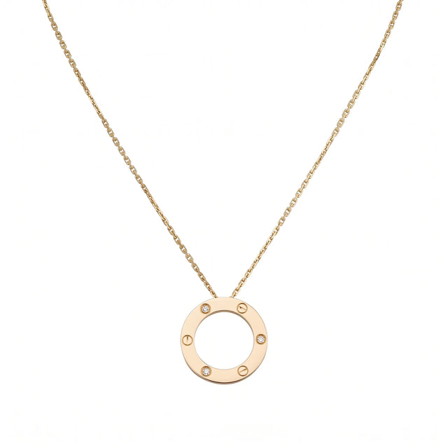 Love Three Stone Circle Necklace