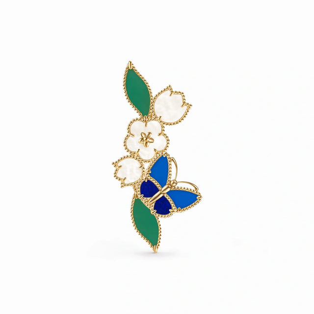Lucky Spring Butterfly Blossom Brooch