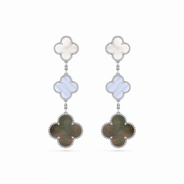 Magic Alhambra Contrast Clover Drop Earrings