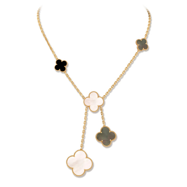Magic Alhambra Six Clover Drop Necklace