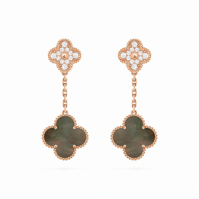 Magic Alhambra Two Clover Drop Earrings
