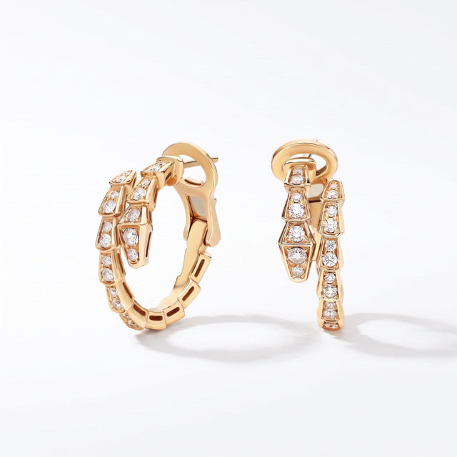 Serpenti Coiled Snake Hoop Earrings