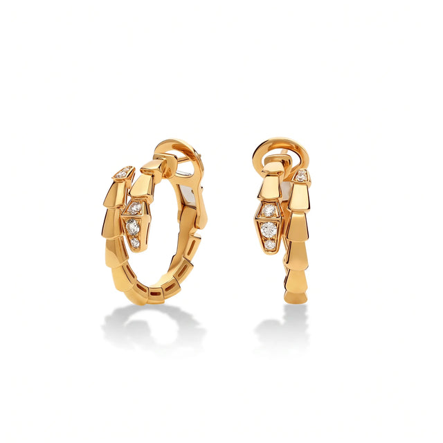 Serpenti Pavé Tip Hoop Earrings