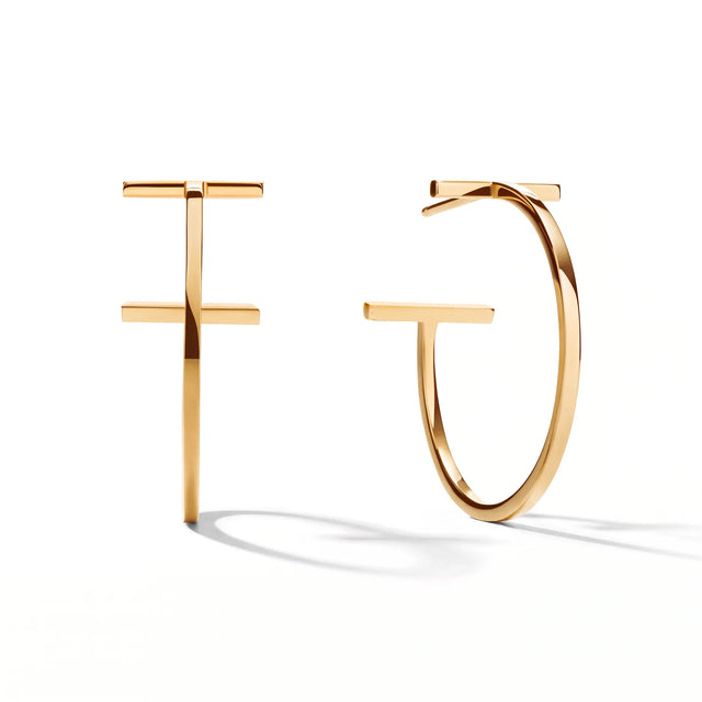T Bar Geometric Hoop Statement Earrings