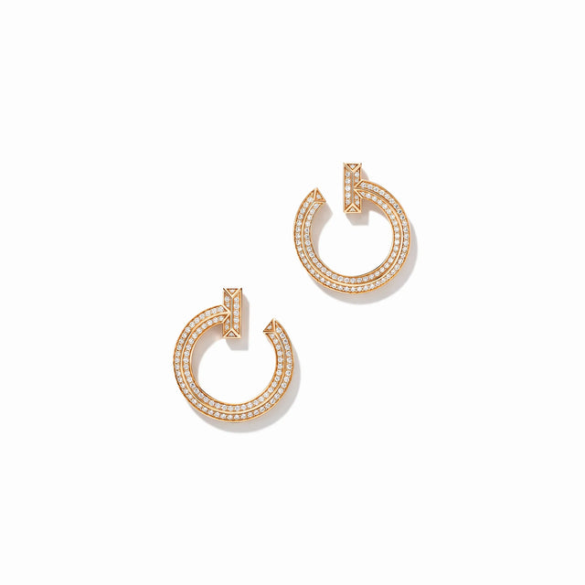 T1 Pavé Open Circle Hoop Earrings