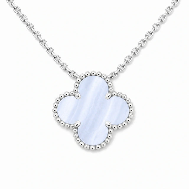 Vintage Alhambra Blue Clover Pendant Necklace