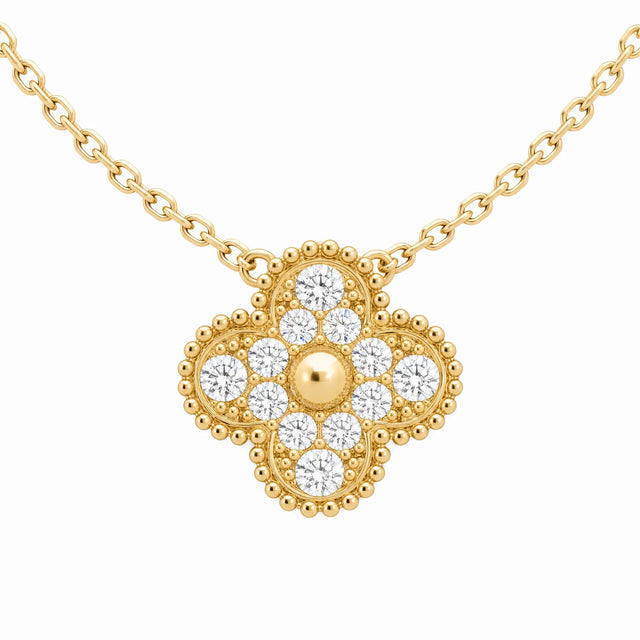 Vintage Alhambra Pavé Clover Pendant Necklace
