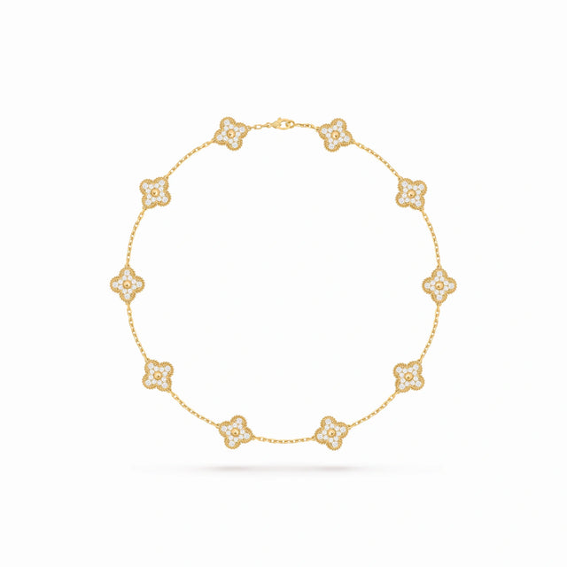 Vintage Alhambra Ten Clover Pavé Necklace