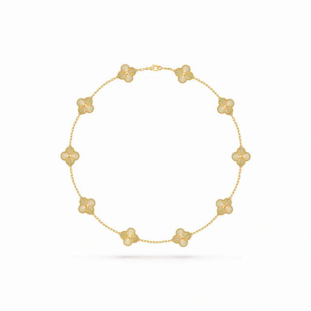 Vintage Alhambra Ten Clover Sunburst Necklace