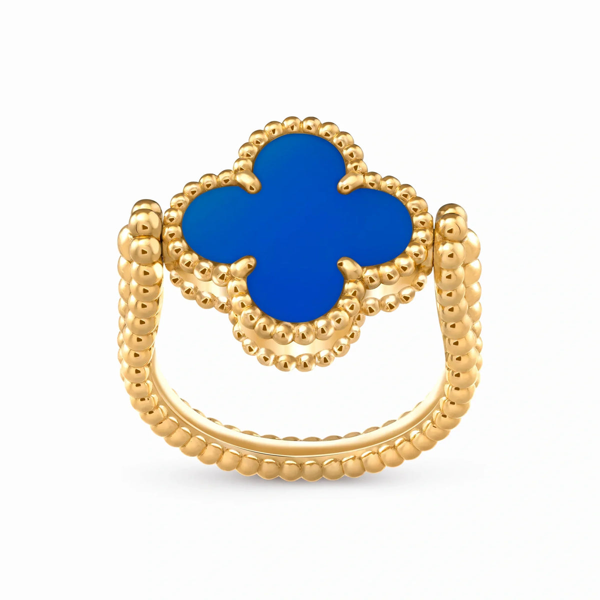 Alhambra Blue Clover Beaded Ring