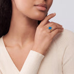 Alhambra Blue Clover Beaded Ring