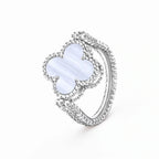 Alhambra Blue Clover Beaded Ring