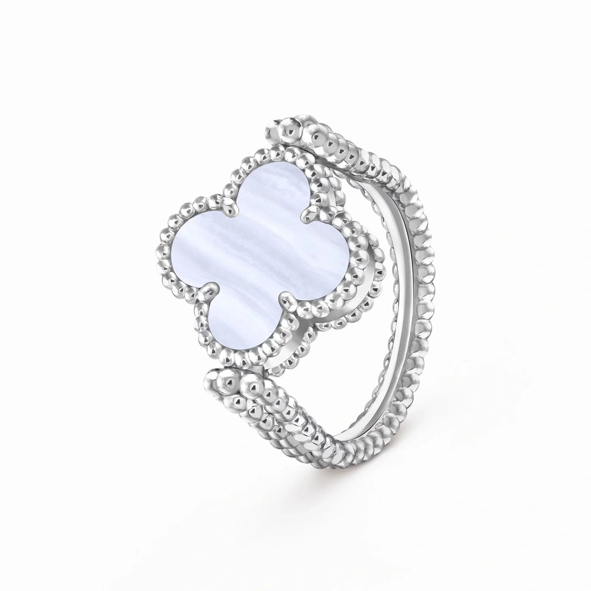 Alhambra Blue Clover Beaded Ring