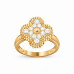Alhambra Pavé Four-Leaf Clover Ring