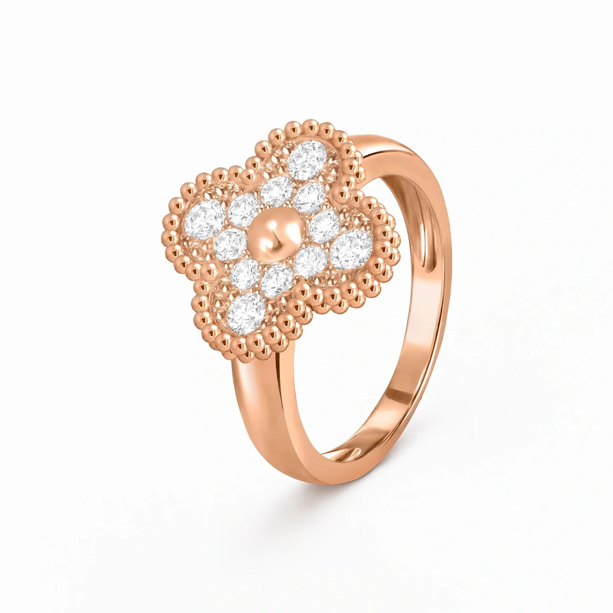 Alhambra Pavé Four-Leaf Clover Ring