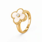 Alhambra Pearly Clover Solitaire Ring