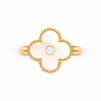 Alhambra Pearly Clover Solitaire Ring