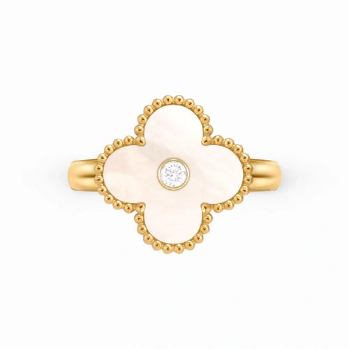 Alhambra Pearly Clover Solitaire Ring