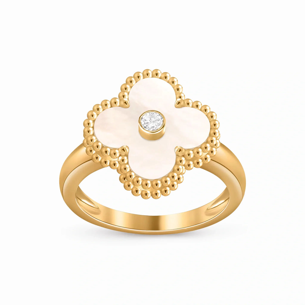 Alhambra Pearly Clover Solitaire Ring