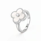 Alhambra Pearly Clover Solitaire Ring