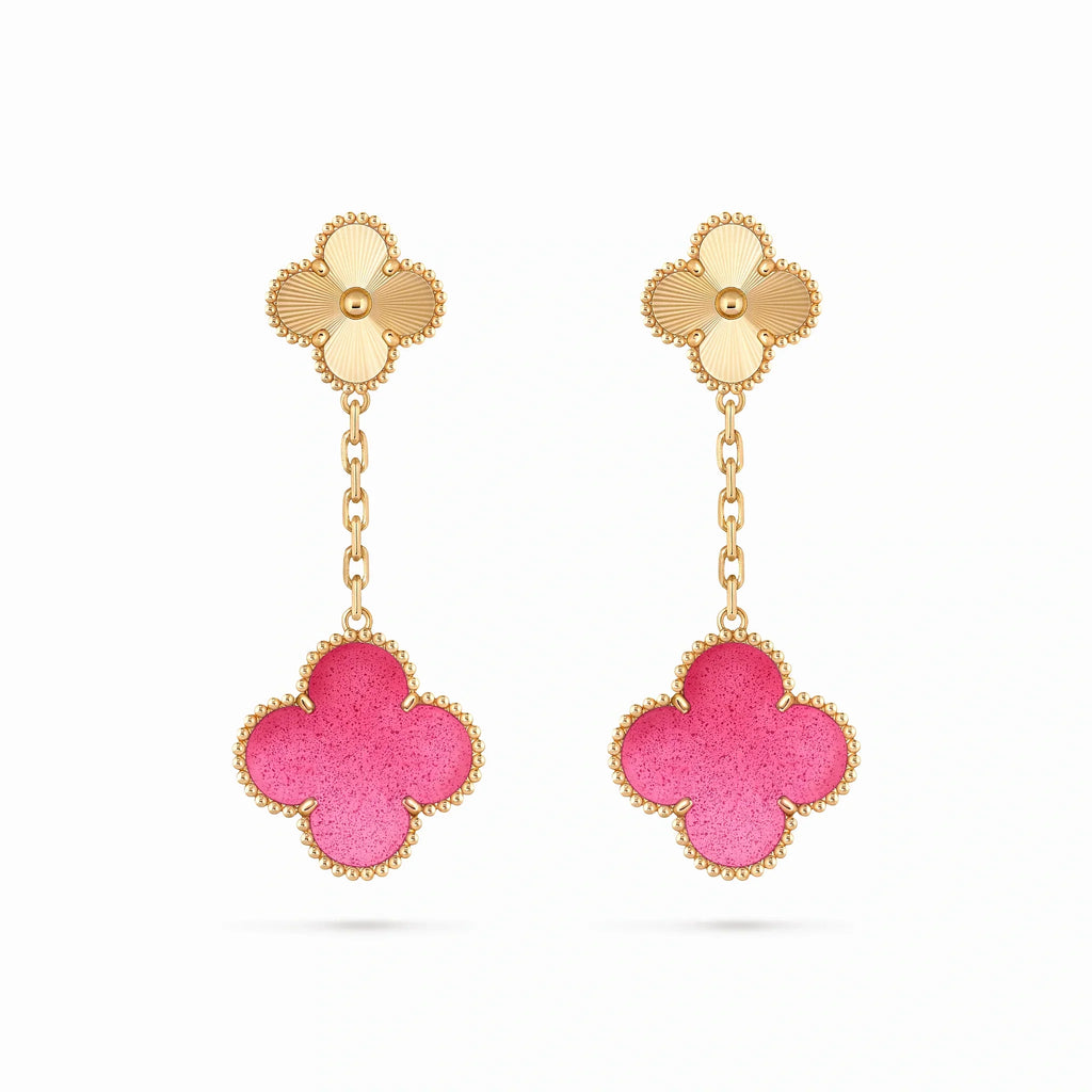 Alhambra Rose Clover Drop Earrings