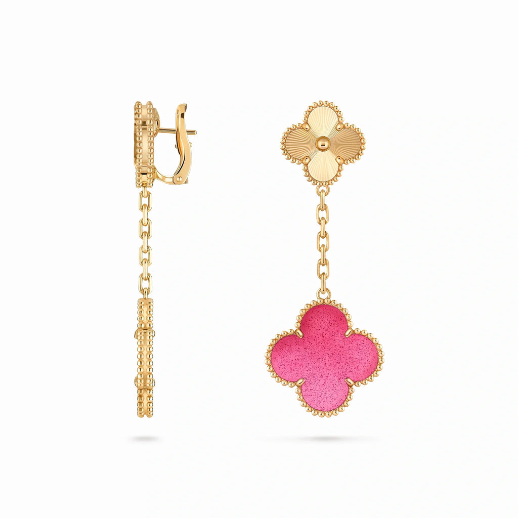 Alhambra Rose Clover Drop Earrings