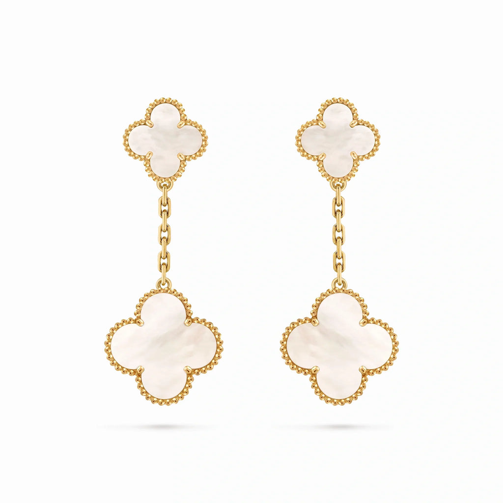 Alhambra Rose Clover Drop Earrings