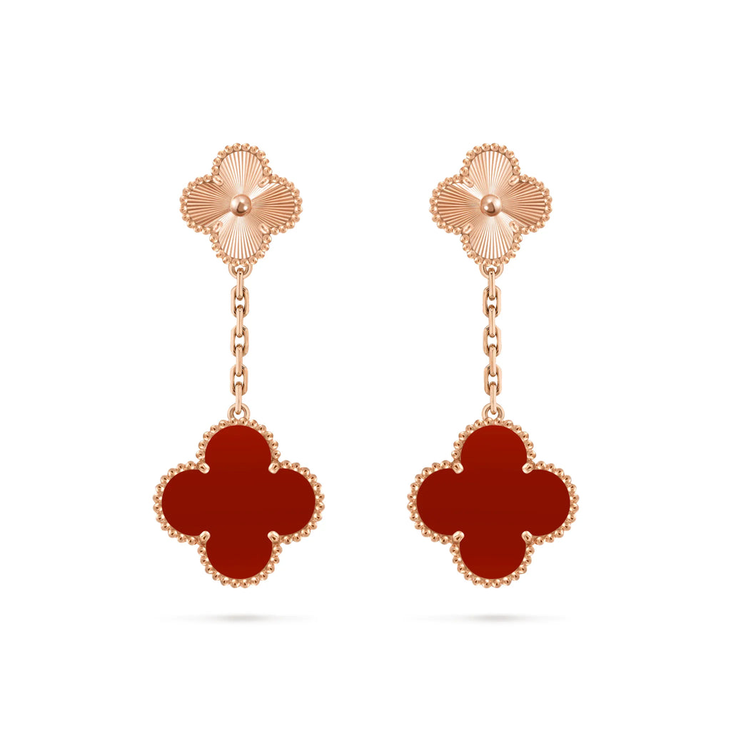Alhambra Rose Clover Drop Earrings