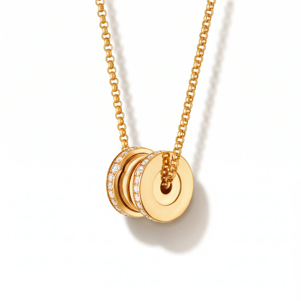 B.zero1 Pavé Round Pendant Necklace
