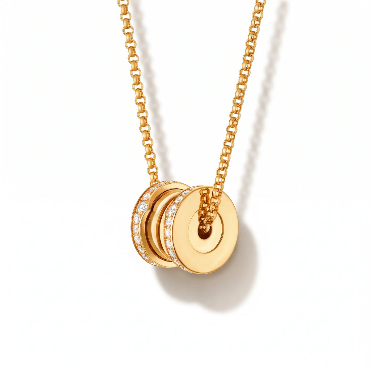 B.zero1 Pavé Round Pendant Necklace