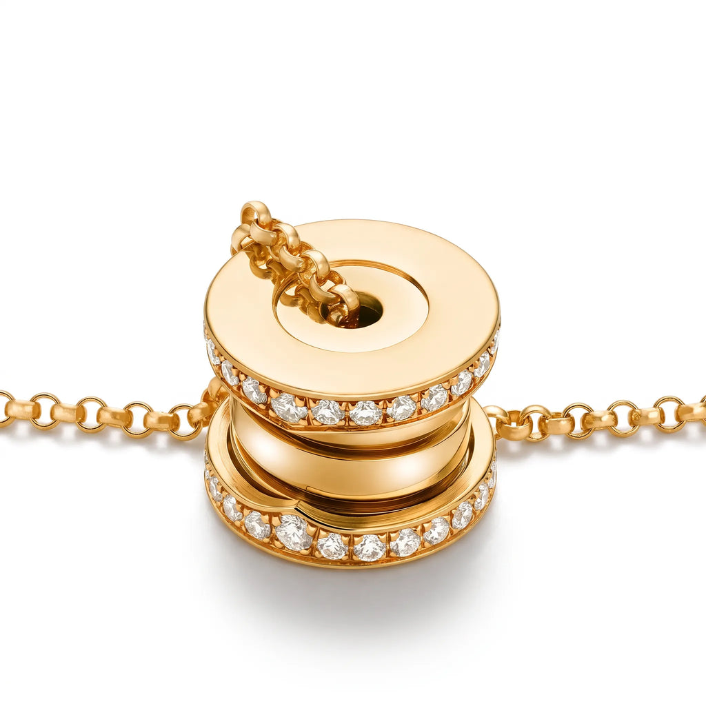 B.zero1 Pavé Round Pendant Necklace