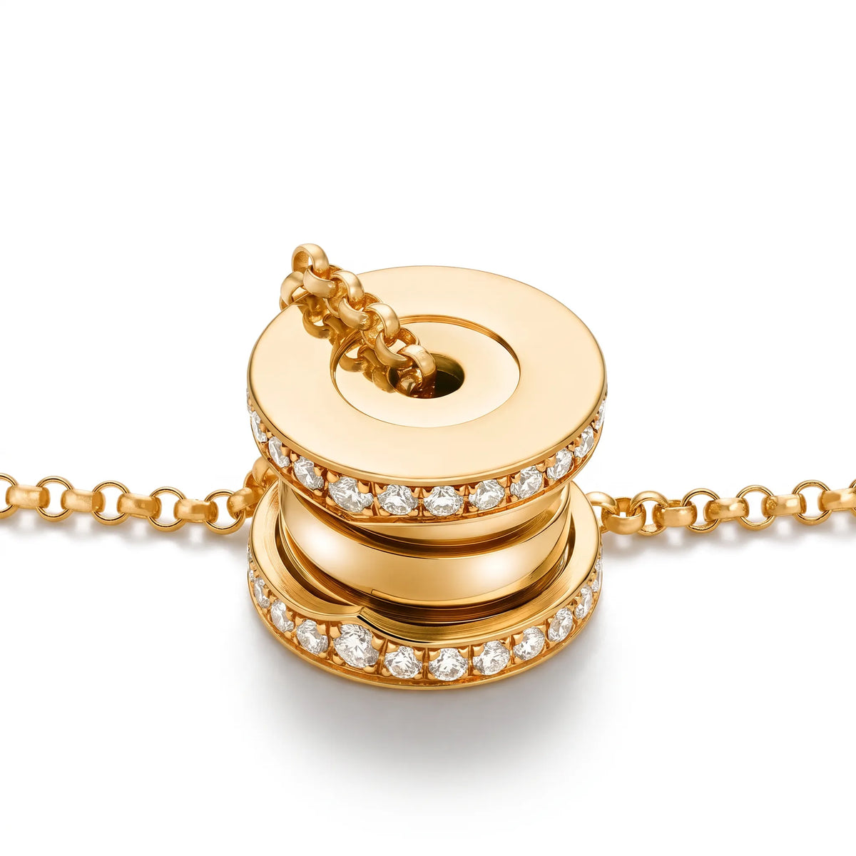 B.zero1 Pavé Round Pendant Necklace
