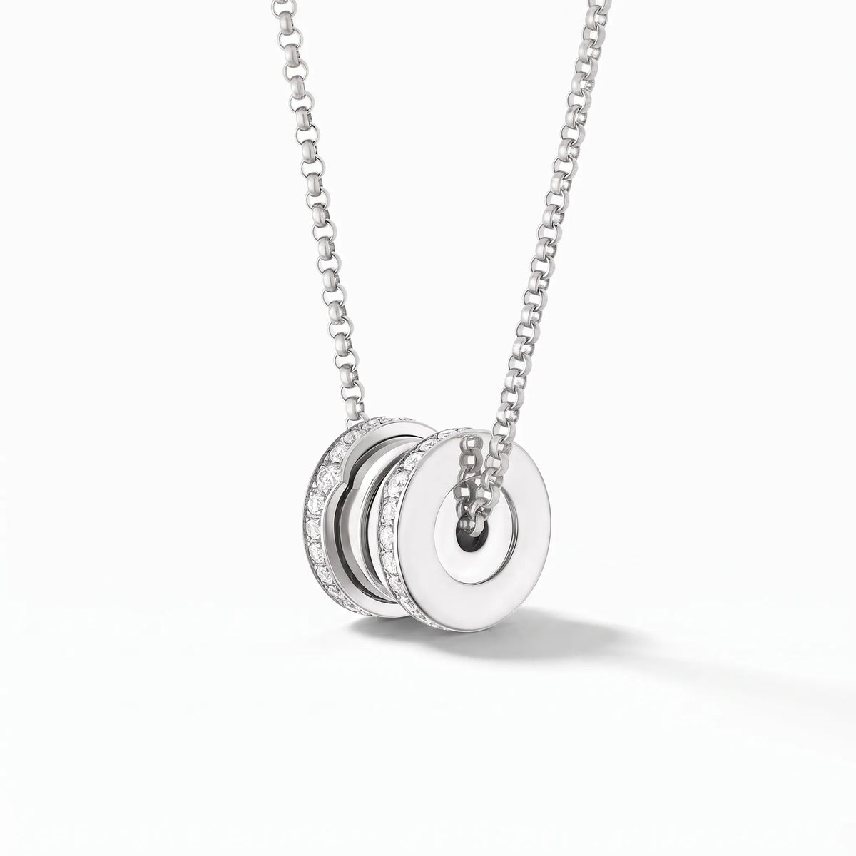 B.zero1 Pavé Round Pendant Necklace