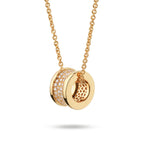 B.zero1 Pavé Spiral Ring Pendant Necklace