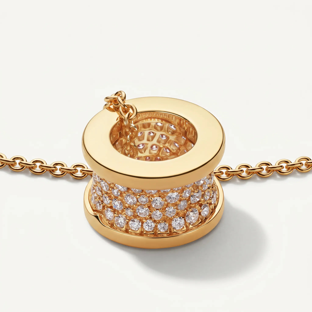 B.zero1 Pavé Spiral Ring Pendant Necklace