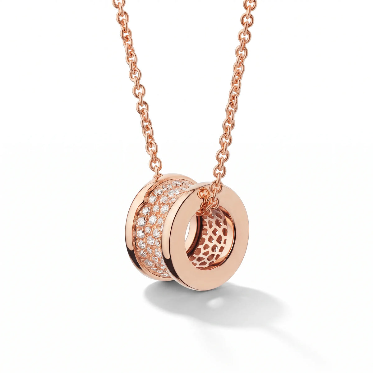 B.zero1 Pavé Spiral Ring Pendant Necklace