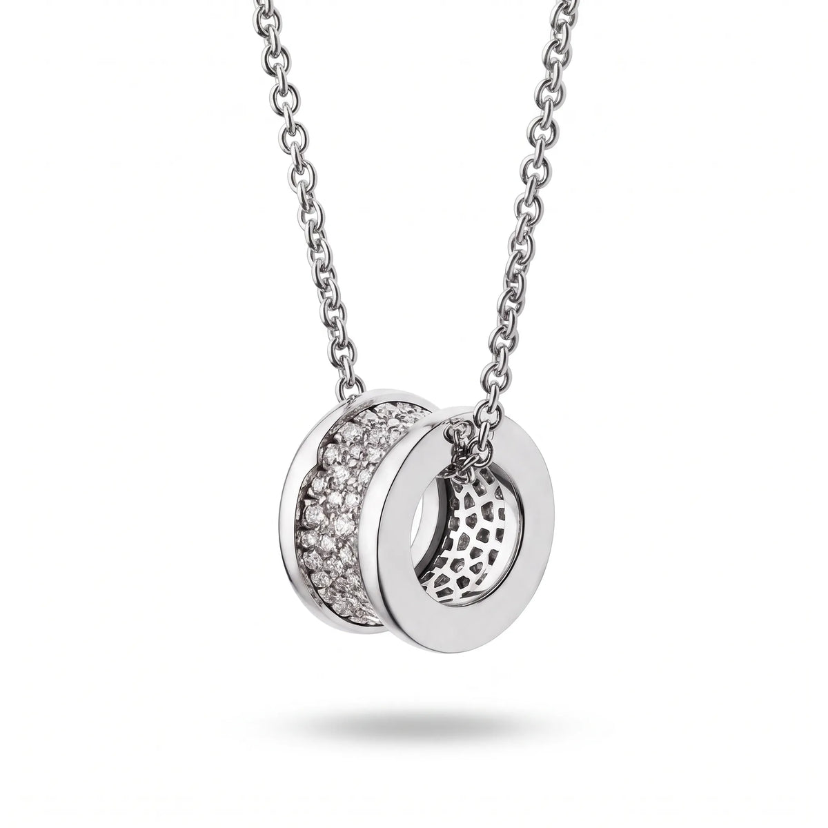 B.zero1 Pavé Spiral Ring Pendant Necklace