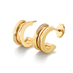 B.zero1 Spiral Pavé Multi-Band Hoop Earrings