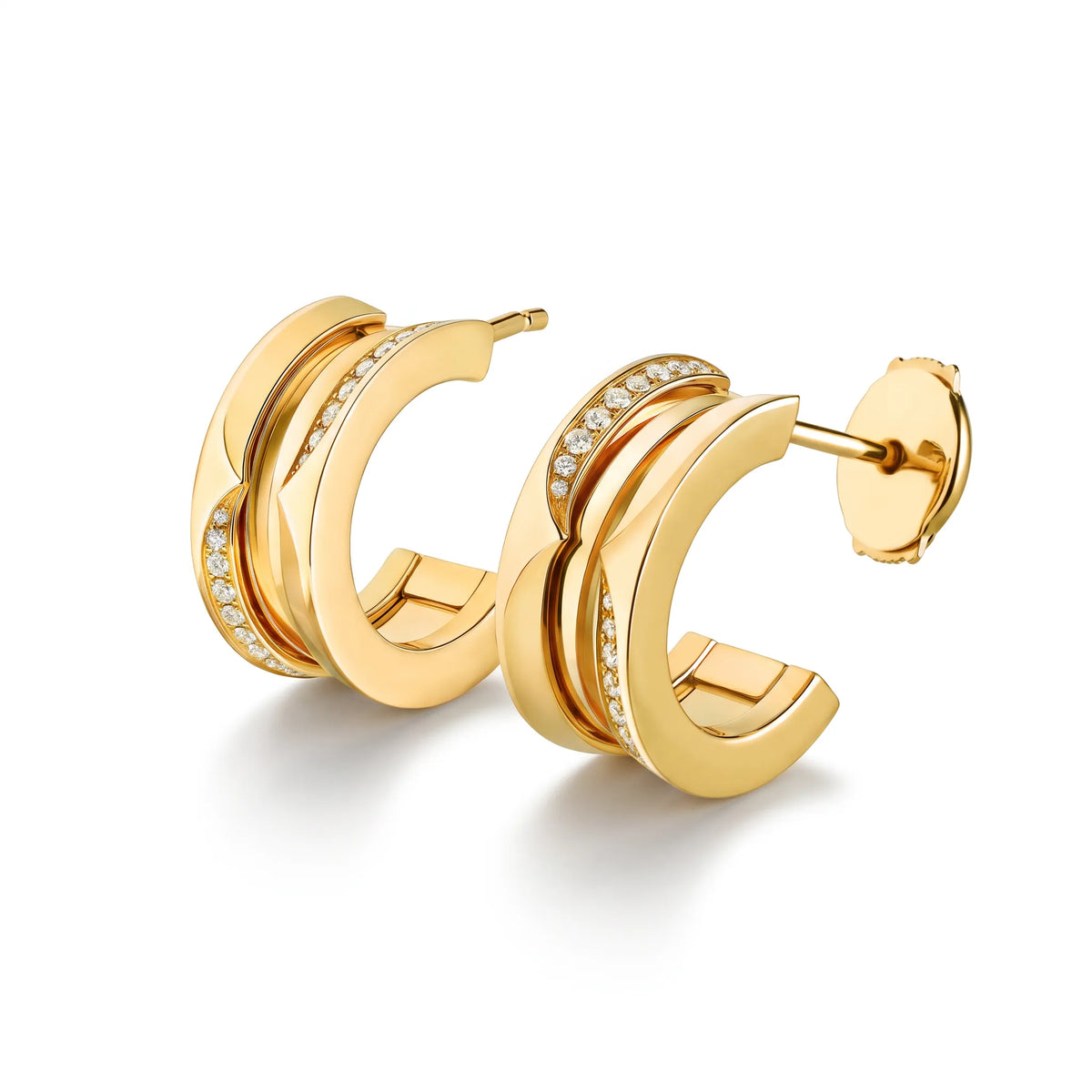 B.zero1 Spiral Pavé Multi-Band Hoop Earrings