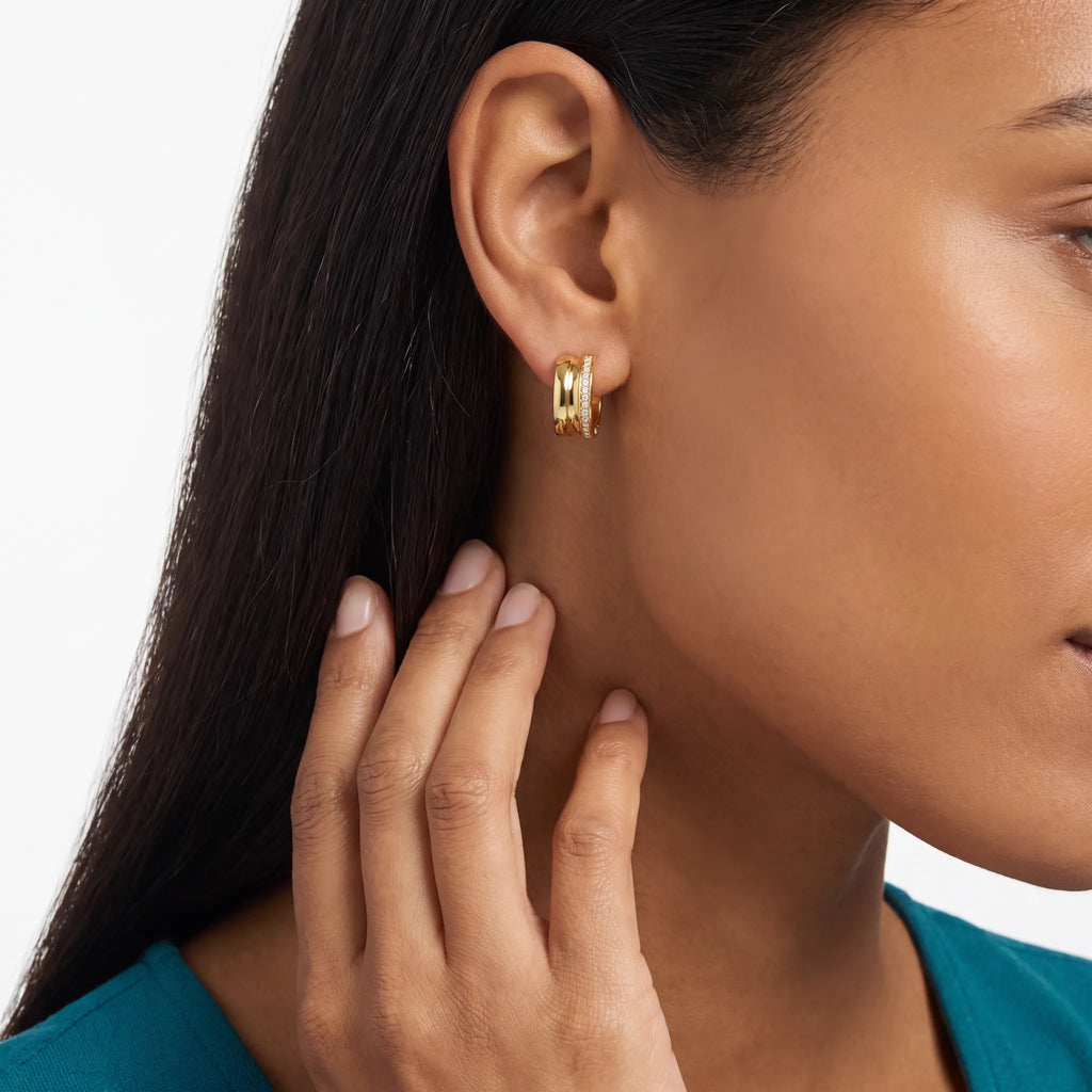 B.zero1 Spiral Pavé Multi-Band Hoop Earrings