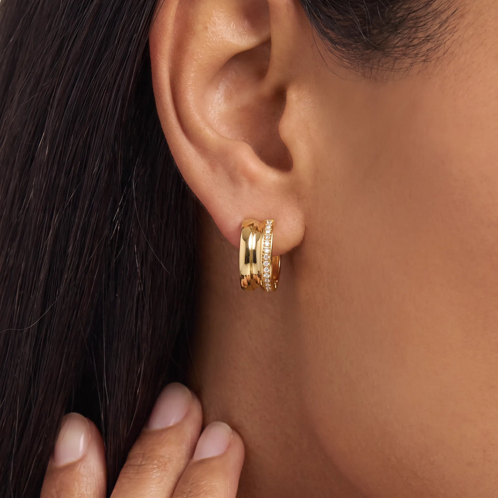 B.zero1 Spiral Pavé Multi-Band Hoop Earrings