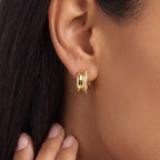 B.zero1 Spiral Pavé Multi-Band Hoop Earrings