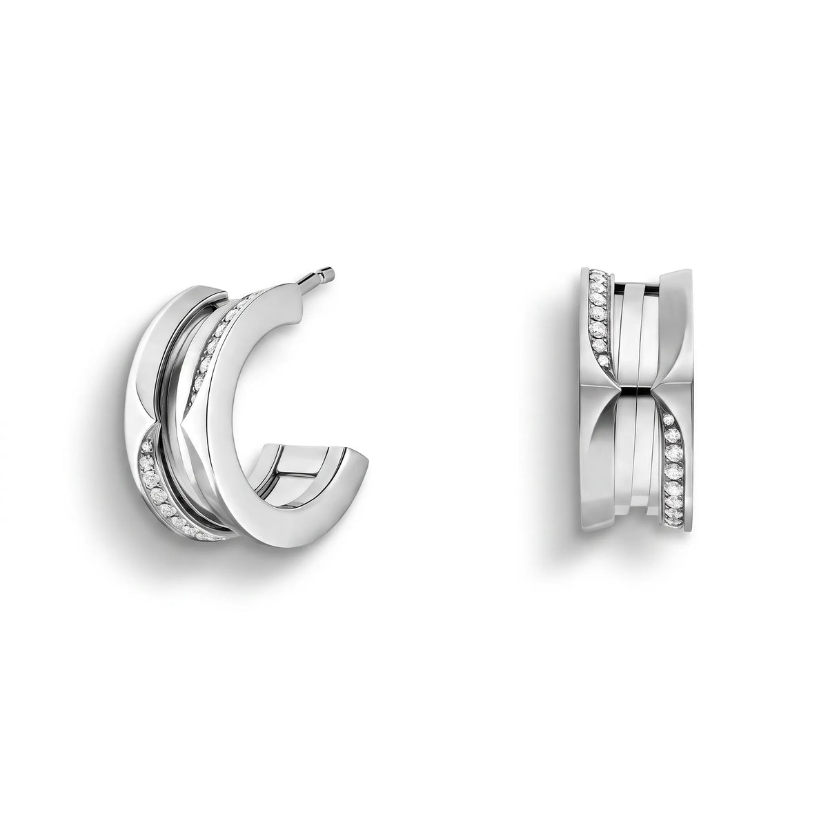 B.zero1 Spiral Pavé Multi-Band Hoop Earrings